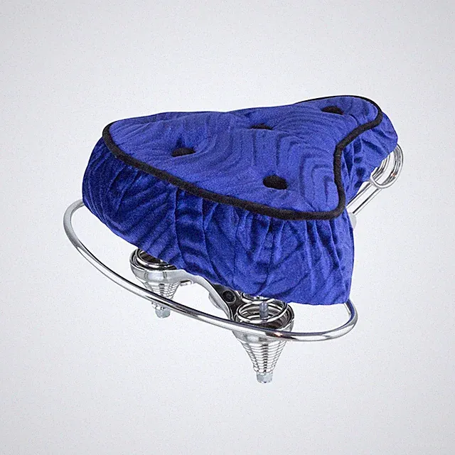 10" LONG OG ORIGINAL LOWRIDER BICYCLE CRUISER BUTTON VELOUR SADDLE BLUE