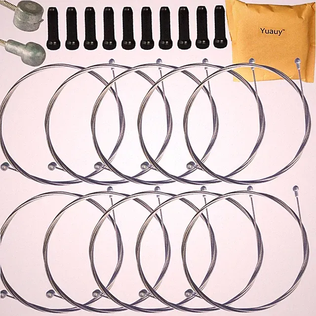 10pcs 2m Universal Bicycle Brake Inner Wire Cable Set for Mountain & Road Bik...
