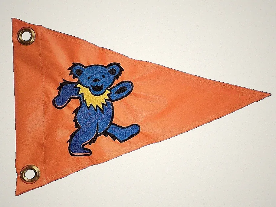 10x13 Grateful Dead Bear Triangle Safety Flag UTV Kayak Recumbent Trike Bicycle