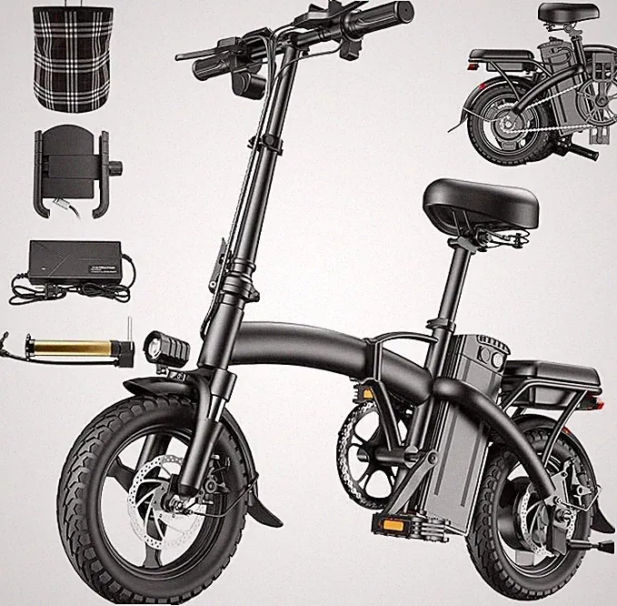 14" Inch Fat Tire Folding Electric Bike For Adults Teens Peak 700W 48V 20MPH