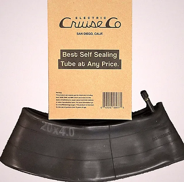 20x4 Fat Tire Self Sealing Bicycle Tube, Schrader Valve, Heavy Duty E-Bike Tube