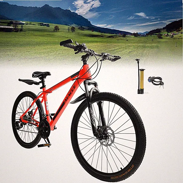 26" wheels 27 speed double disc brake mountain bike MTB for adults Red