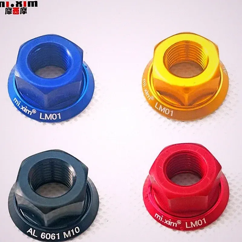 2pcs Bicycle Hub Nut M10*P1.0mm Fixed Gear MTB Road Bike Screw Bolt