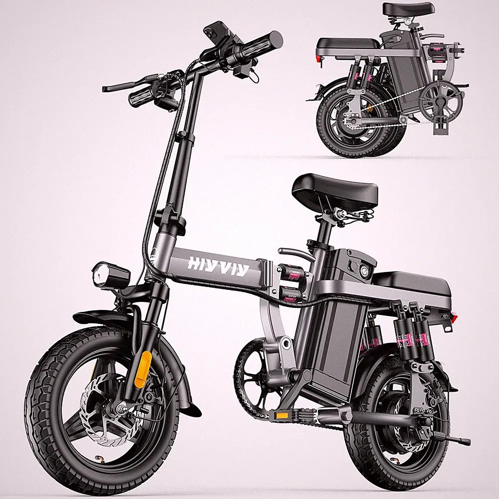 700W 48V 10AH Electric Bike Bicycle 14" Fat Tire EBike Commuter for Adults Teens