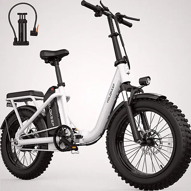 750W Peak Foldable bike 16'' Fat Tire ebike 48V 10AH 20MPH for Adults Bicycle