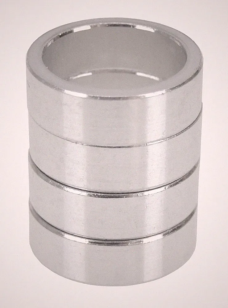 Bicycle MINI BMX ROAD MTB headset spacers 1" threadless (SET of 4) 10mm - SILVER