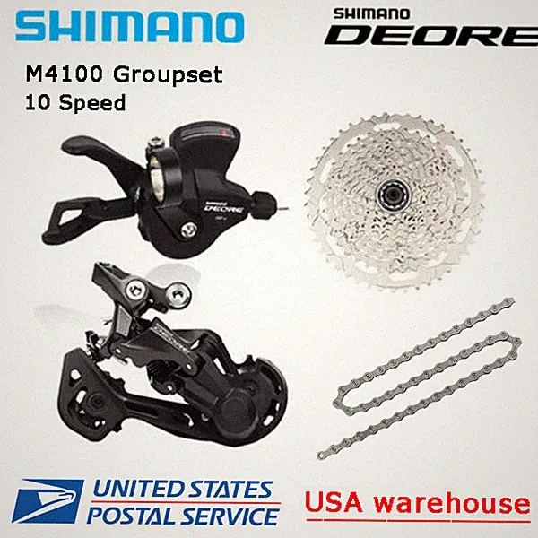 New Shimano Deore M4100 10 Speed Drivetrain Groupset 42T 46T MTB (OE)